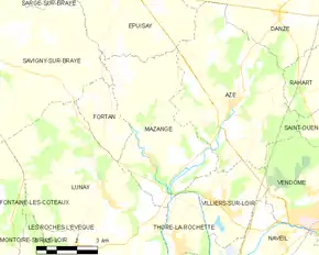 Poziția localității Mazangé