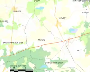 Poziția localității Méhers