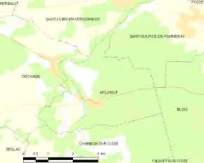 Poziția localității Molineuf