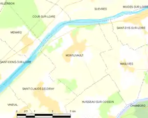 Poziția localității Montlivault