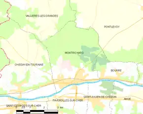 Poziția localității Montrichard