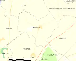 Poziția localității Mulsans