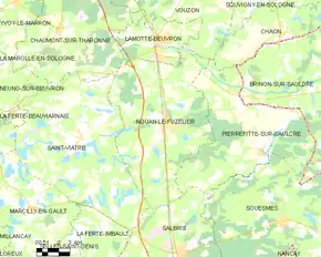 Poziția localității Nouan-le-Fuzelier