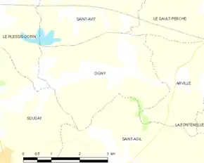 Poziția localității Oigny