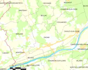 Poziția localității Onzain