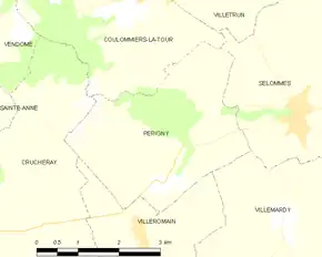 Poziția localității Périgny