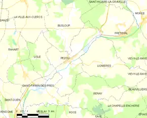 Poziția localității Pezou