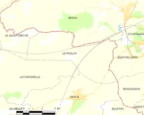 Poziția localității Le Poislay