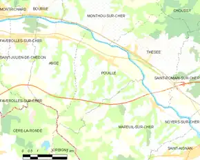 Poziția localității Pouillé