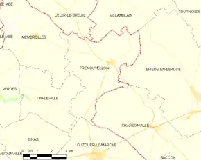 Poziția localității Prénouvellon