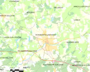 Poziția localității Romorantin-Lanthenay