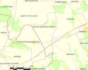 Poziția localității Saint-Étienne-des-Guérets