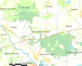 Poziția localității Saint-Romain-sur-Cher