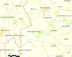 Poziția localității Sargé-sur-Braye