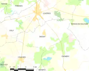 Poziția localității Sassay