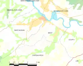 Poziția localității Seigy