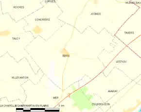 Poziția localității Séris