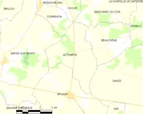 Poziția localității Le Temple