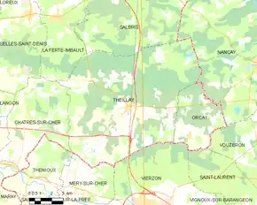 Poziția localității Theillay