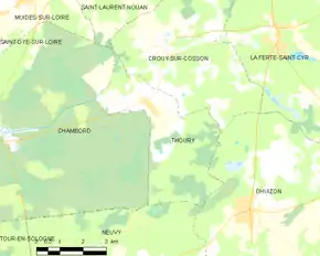 Poziția localității Thoury