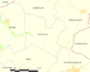 Poziția localității Tripleville