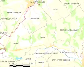 Poziția localității Trôo