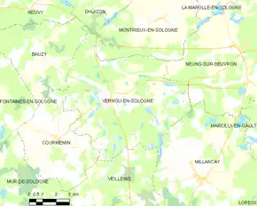 Poziția localității Vernou-en-Sologne