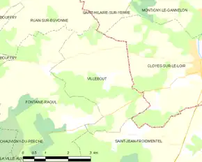 Poziția localității Villebout