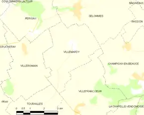 Poziția localității Villemardy