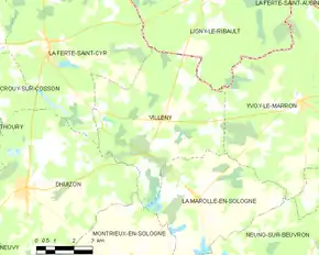 Poziția localității Villeny