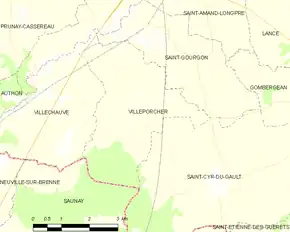 Poziția localității Villeporcher