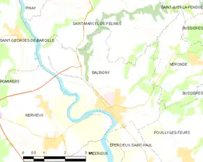 Poziția localității Balbigny