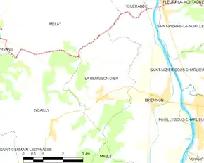 Poziția localității La Bénisson-Dieu