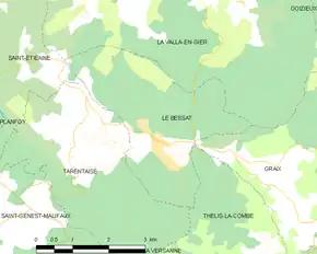 Poziția localității Le Bessat