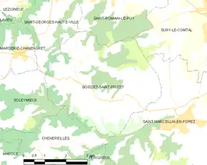 Poziția localității Boisset-Saint-Priest