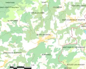 Poziția localității Bourg-Argental