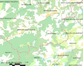 Poziția localității Burdignes