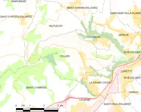 Poziția localității Cellieu