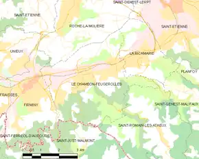 Poziția localității Le Chambon-Feugerolles