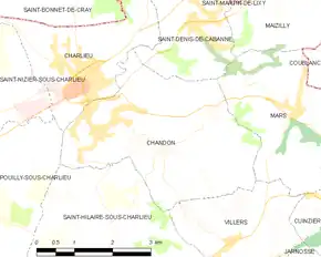 Poziția localității Chandon
