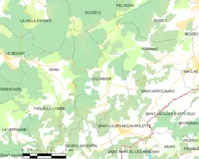 Poziția localității Colombier