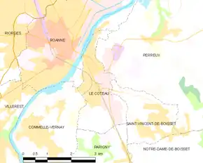 Poziția localității Le Coteau