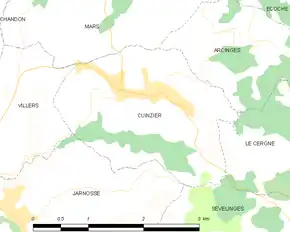 Poziția localității Cuinzier