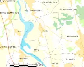 Poziția localității Cuzieu