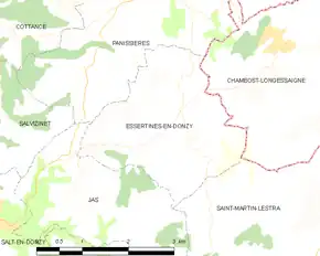 Poziția localității Essertines-en-Donzy