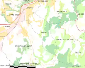 Poziția localității Farnay