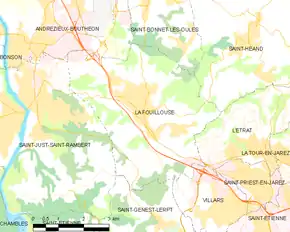 Poziția localității La Fouillouse