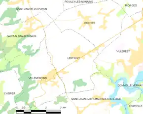 Poziția localității Lentigny