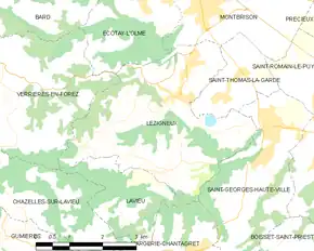 Poziția localității Lézigneux