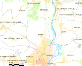 Poziția localității Mably
